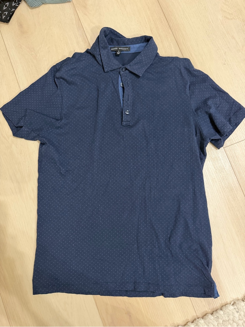 Robert Barakett Navy Microdot Polo